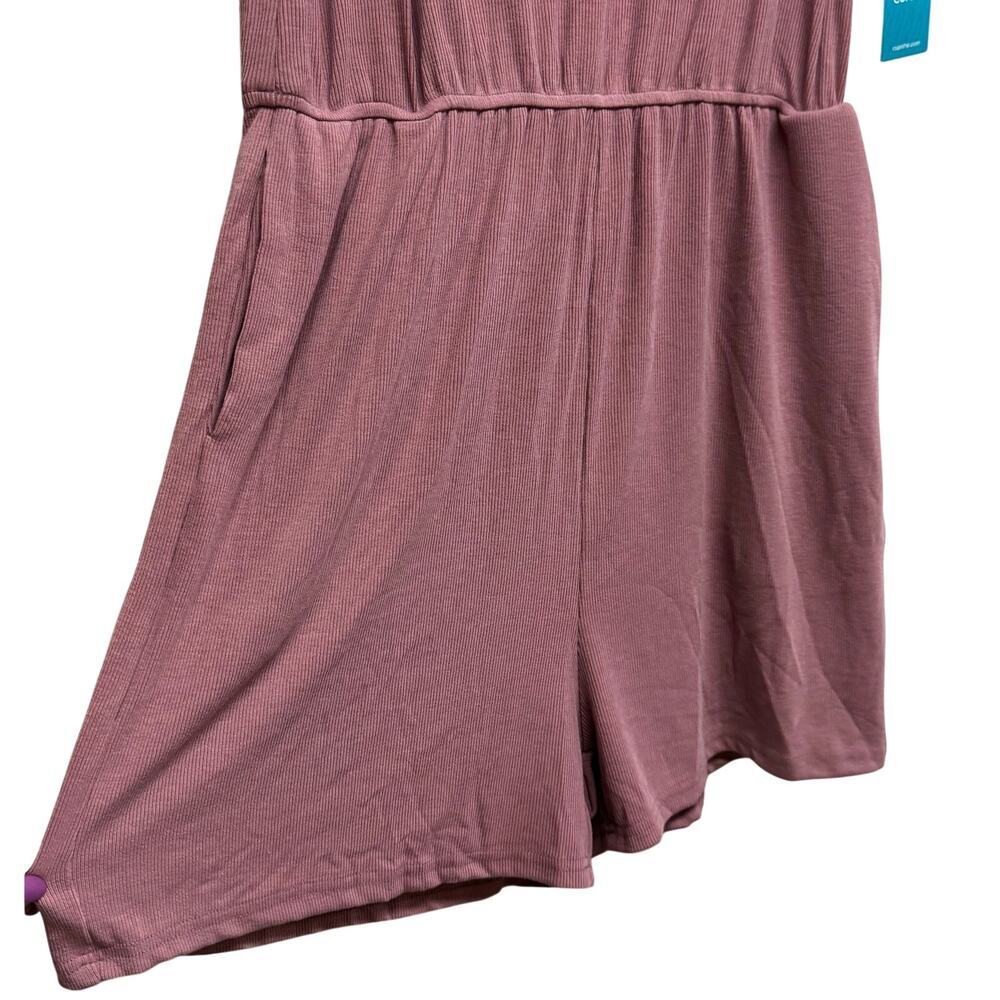 Cupshe Ribbed Knit Romper XL Pink Knot Strap Sleeveless Casual - Picture 5 of 9